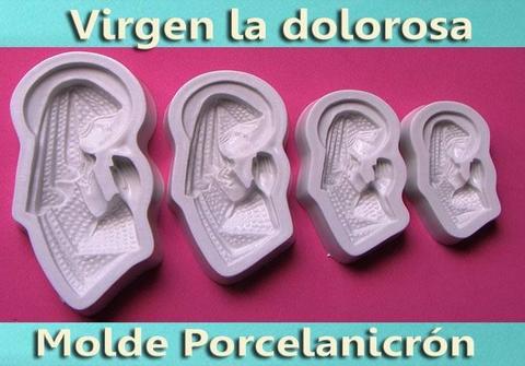 Molde virgen la dolorosa manualidades porcelanicrón pasta fría fondant