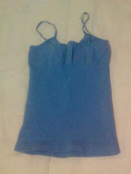 2 Blusas Talla S Azul Claro Y Militar