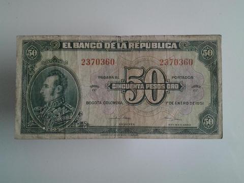 Billete 50 pesos 1951