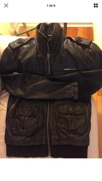 Chaqueta Superdry Brad Leather Jacket BLACK talla M
