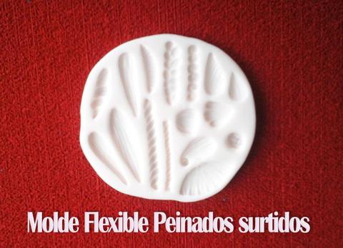 Molde Siliconado cabellos peinados surtidos para muñecas en pasta
