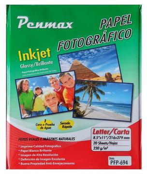 Papel Fotografico Penmax Glossy Brillante 230g Carta X20