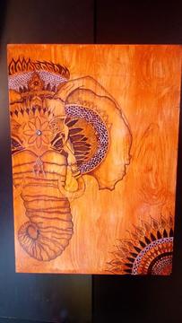 Cuadro Decorativo Elefante Hindú