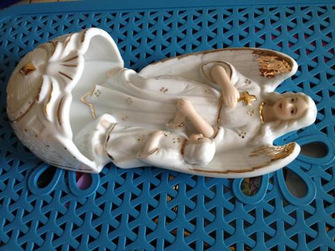 angel de la guarda, benditero, de porcelana española original MONTI PIERO por solo 50.000