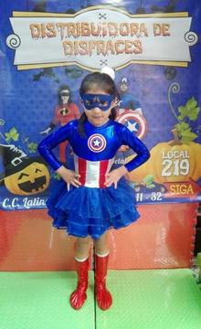 Disfraz Capitán América Niña