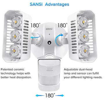 Reflector Lampara Led Potente SANSI 27W 2700lm 5000K Sensor