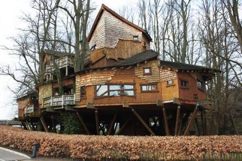 Construcción de cabañas en orillos de madera