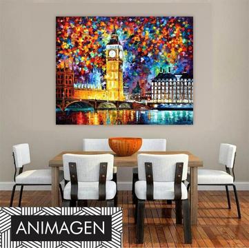 Hermoso cuadro Big Ben Colorido ideal para decorar tu sala o comedor 5629