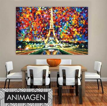 Hermoso cuadro Colorido Torre Eiffel ideal para decorar tu sala o comedor 5619