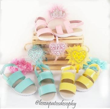 Calzado Para niñas / Zapatos para niñas / sandalias amariillas / sandalais rosadas / sandalias verde menta