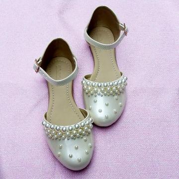 Zapatos para primera comunion / Damitas/ Pajecitas / Bautismo/ Zapatos para niñas / zapatoa blanco beige