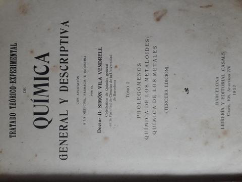 Tratado Teórico Experimental de Química General y Descriptiva Tomo I D. Vila