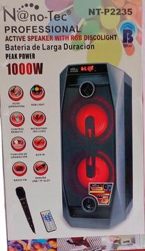 SISTECREDITO Cabina Portatil Recargable Bluetooth 1000 Watt De Potencia Con Karaoke