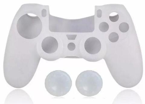 Estuche Protector Silicona Control Ps4 Blanco Par De Grips