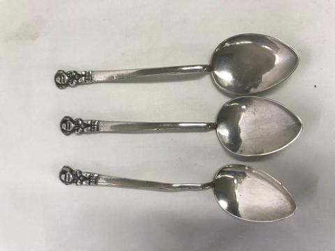 CUCHARAS X3 EN PLATA FIGURAS INDÍGENAS MARCADAS PERÚ 925