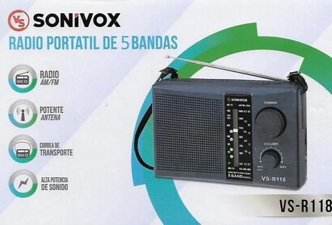 Radio Portatil Sonivox 2 Bandas Con Alta Potencia De Sonido 118