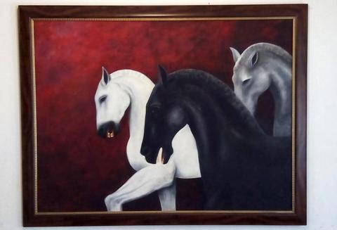 Caballos de Paso. Obra original, certifico notaria