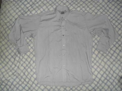 Camisa gris clasica talla l manga larga