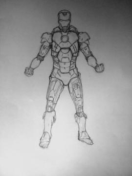 Vendo Dibujo a Lapiz de Iron Man