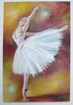 Espectacular Pintura Decorativa, Bailarina Oleo Sobre Lienzo