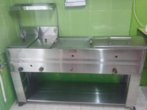 Carrito para comidas rapidas y Horno en acero inoxidable