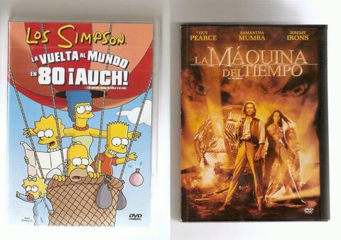 Dos películas en DVD originales por el precio de una Los Simpsons la vuelta al mundo y La Máquina del Tiempo
