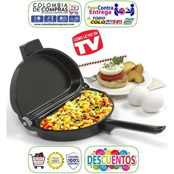 Sartén Parrilla Plegable TV Antiadherente Omelette Nuevos, Originales, Garantizados