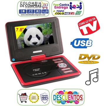 DVD Portátil Pantalla 7,8 Pulgadas 270° Rotación USB SD Radio FM Nuevos, Originales, Garantizados