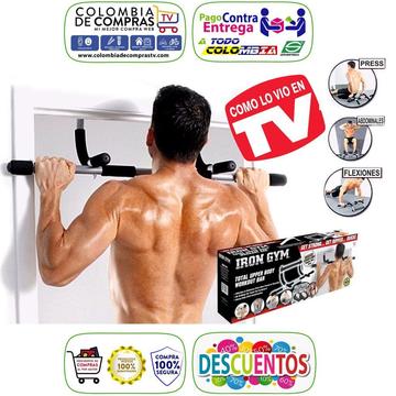 Iron Gym TV Barra De Ejercicio Puerta Antideslizante, Nuevas, Originales, Garantizadas