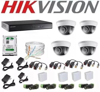 Kit De 4 Camaras De Seguridad Hikvision 1080p dvr 4 Ch