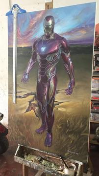 Iron Man Oleo sobre Lienzo
