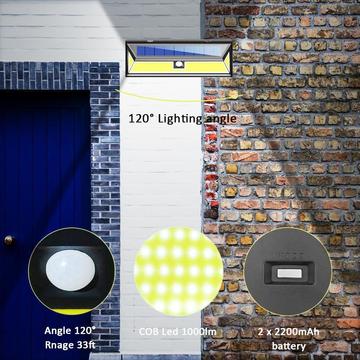 Lámpara solar 180 Led con sensor de movimiento luz de seguridad