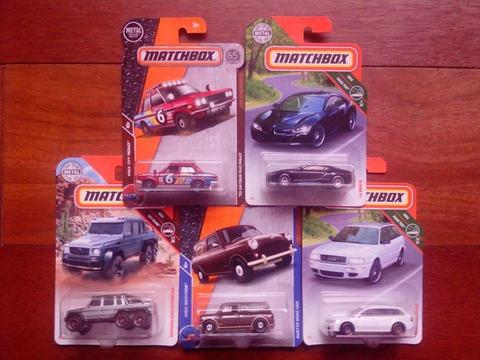 Lote 5 Modelos Matchbox Blister No Hot Wheels Bmw Audi Mercedes Datsun Mini