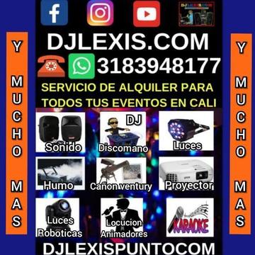 3183948177  SERVICIO DE ALQUILER DE SONIDO LUCES MAQUINA DE HUMO DJ DISCOMANO CROSSOVER VIDEO BEAM PROYECTOR Y MAS