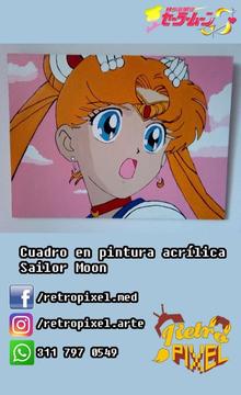 Cuadro Sailor Moon en pintura acrílica