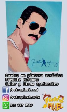 Cuadro Freddie Mercury en pintura acrílica