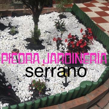 Decoracin piedra jardinera blanca