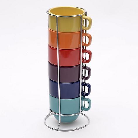 Set 6 Mugs con Rack