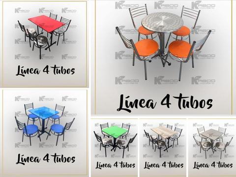 Mesas, sillas, mobiliario para negocio, restaurante, cafetería, frutería, heladería, variedad de estilos