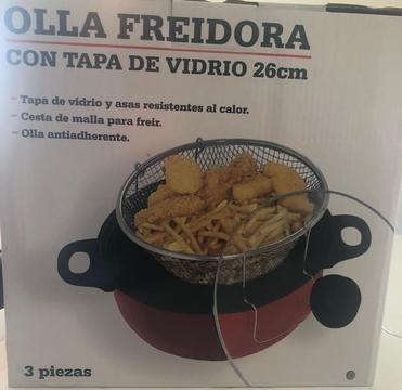 Olla Freidora con Tapa de Vidrio 26Cm