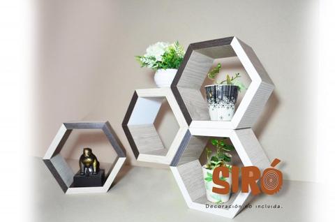 Repisas hexagonales en madera