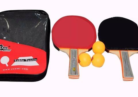Set 2 Raquetas 3 Bolas Estuche Ping Pong K999