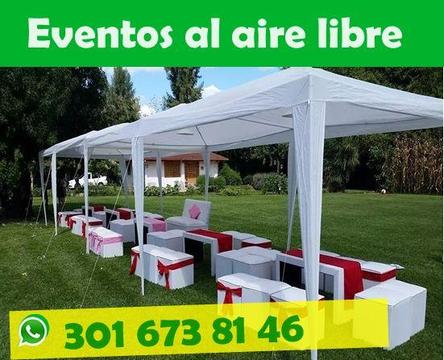 Carpas para Exteriores 3x3 Blanca y Azul