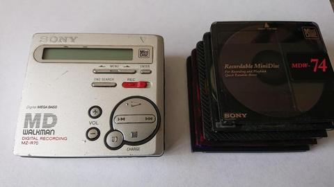 Minidisc MZ-R70 y 5 discos.... Excelente !!!