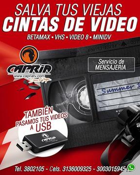CONVERSION DE VHS, BETAMAX, VIDEO 8, MINIDV A DVD