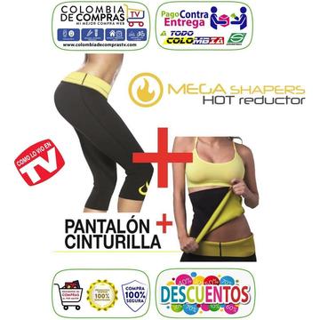Pantalón y Cinturilla TV Mega Shapers Hot Reductor, Tallas S, M, L, XL, XXL, Nuevos, Originales, Garantizados