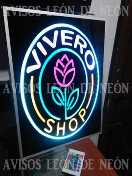 VIVERO shop AvisO LUZ LED 40X30CM