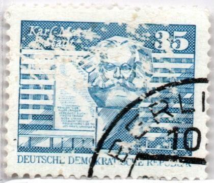 ALEMANIA DEMOCRATA. ESTAMPILLA. 35 PFENNIG. 1980 MAY 13. TAMAÑO PEQUEÑO. ESTADO 5 DE 10. VALOR 500