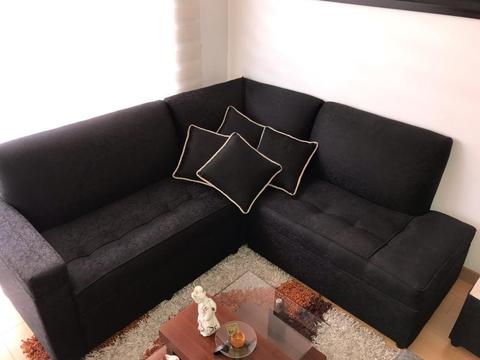 Sofa en L en Tela Negro