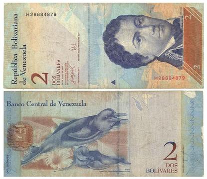 VENEZUELA. BILLETE. 2 BOLIVARES. 2007 MAY 24. ESTADO 6 DE 10. VALOR 2900